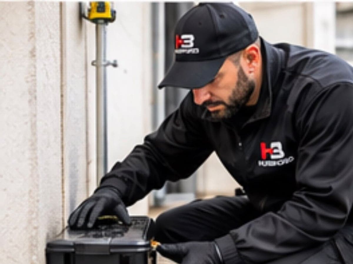 Pose d'un poste d'appâtage sécurisé contre un mur extérieur